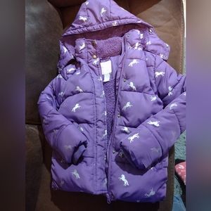 Girls Unicorn winter coat
